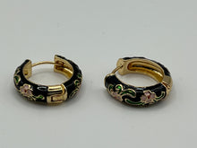 Load image into Gallery viewer, Cloisonne hoop earrings
