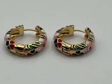 Load image into Gallery viewer, Cloisonne hoop earrings
