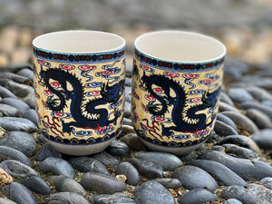 Vintage Styled Chinoiserie Ceramic Cups