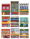 Donna Seto - Chinatown Shops Art Print (8.5 x 11)
