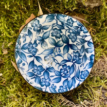 Load image into Gallery viewer, Blue &amp; White Porcelain Teacup - Botanical Pattern
