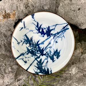 Blue & White Porcelain Teacup - Bamboo Pattern